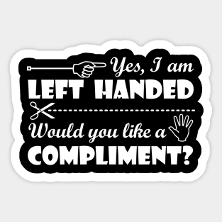 Lispe Yes, I am Left Handed Sticker